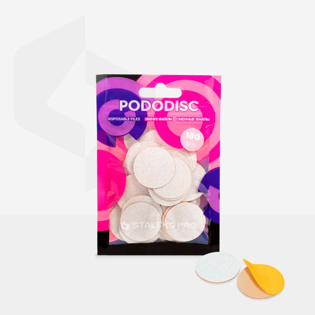 STALEKS Interchangeable files for pedicure disc L 180 grit (50 pcs. white color)[PDF-25-180W]