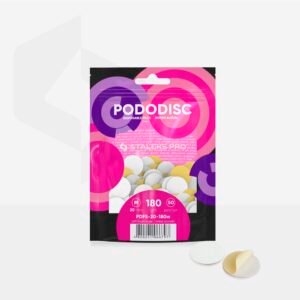 STALEKS Interchangeable files on soft base for pedicure disc M 180 grit, white (50 pcs.) [PDFS-20-180W]