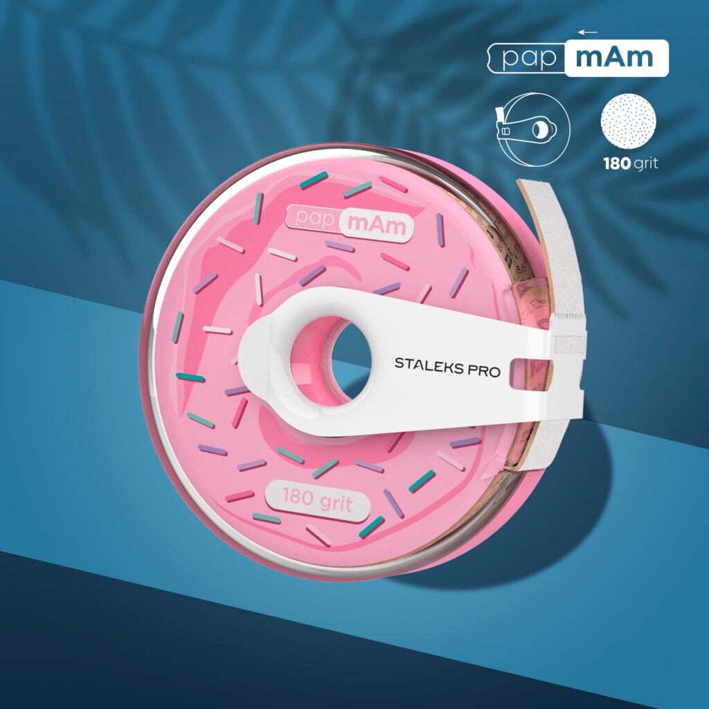 STALEKS PapMam Interchangeable file-tape (donut) 180 gr. white (7 meters) [ATC-180W]