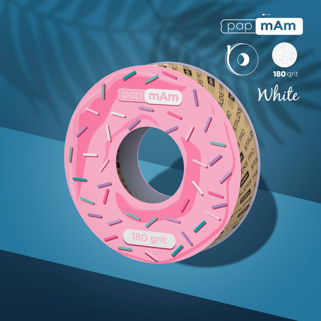 STALEKS PapMam replacement file-tape (donut) 180 grit, white / 7 m [ATSC-180W]
