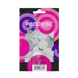STALEKS Interchangeable files on soft base for pedicure disc L 180 grit, white (50 pcs.) [PDFS-25-180W]