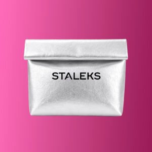 STALEKS Silver-colored Cosmetic Bag (Size L, Material: Eco) [BS-01]