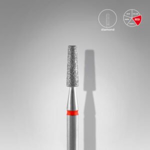 STALEKS EXPERT Diamond nail drill bit frustum red, head diameter 2,5 mm, working part 8 mm [FA70R025/8]