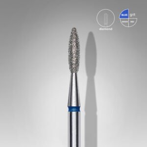 STALEKS EXPERT Diamond nail drill bit flame blue, head diameter 2,1 mm, working part 8 mm [FA10B021/8]