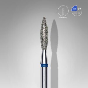 STALEKS EXPERT Diamond nail drill bit flame blue, head diameter 2,3 mm, working part 10 mm [FA10B023/10]